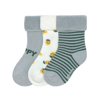 Lot de 3 Paires de Chaussettes en tissu éponge - Little Gang Citron bleu (Pointure 15-18)