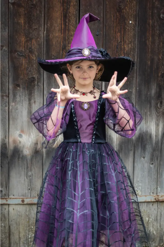 Robe de sorcière araignée avec chapeau, 5-6 ans