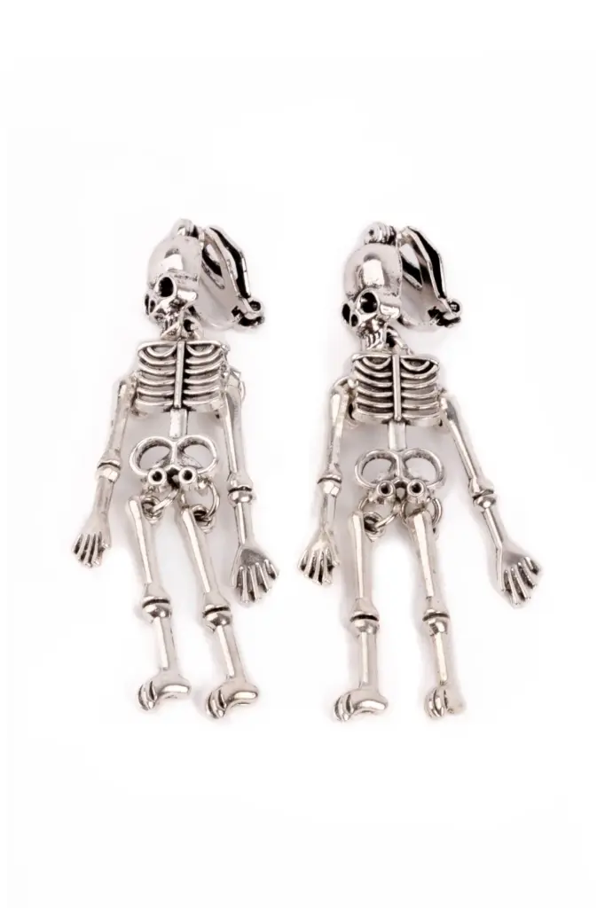 Boucles d'oreilles clips squelettes