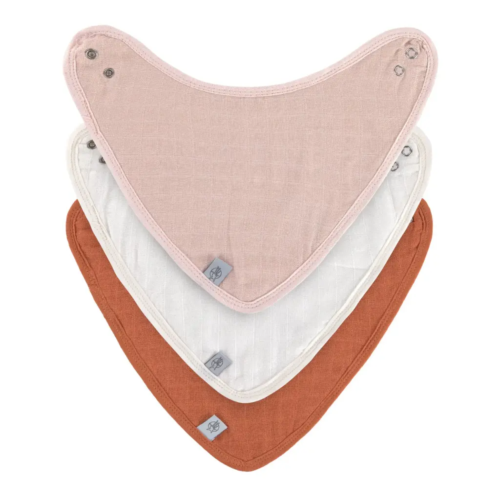 Bandanas bavoirs mousseline/éponge (3 pcs)