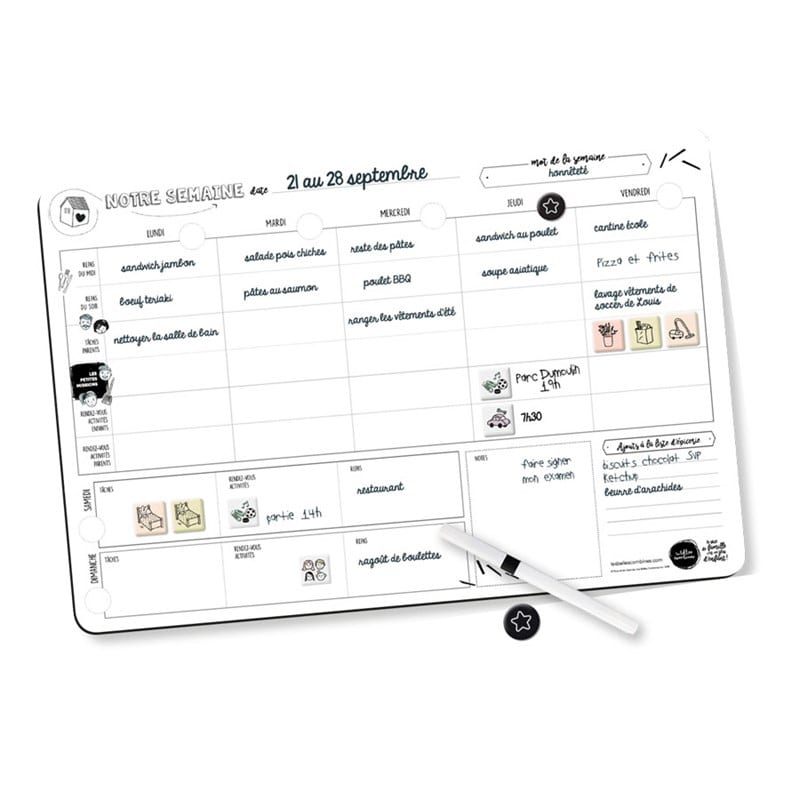 Planificateur Familial Hebdomadaire Aimanté