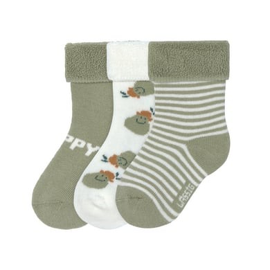 Lot de 3 paires de Chaussettes en tissu éponge - Little Gang Poire kaki (Pointure 15-18)