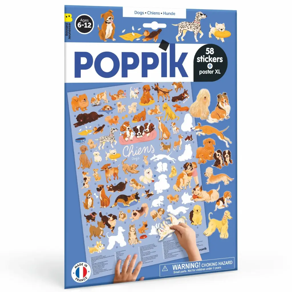 Poster Chiens 58 stickers repositionnables Poppik