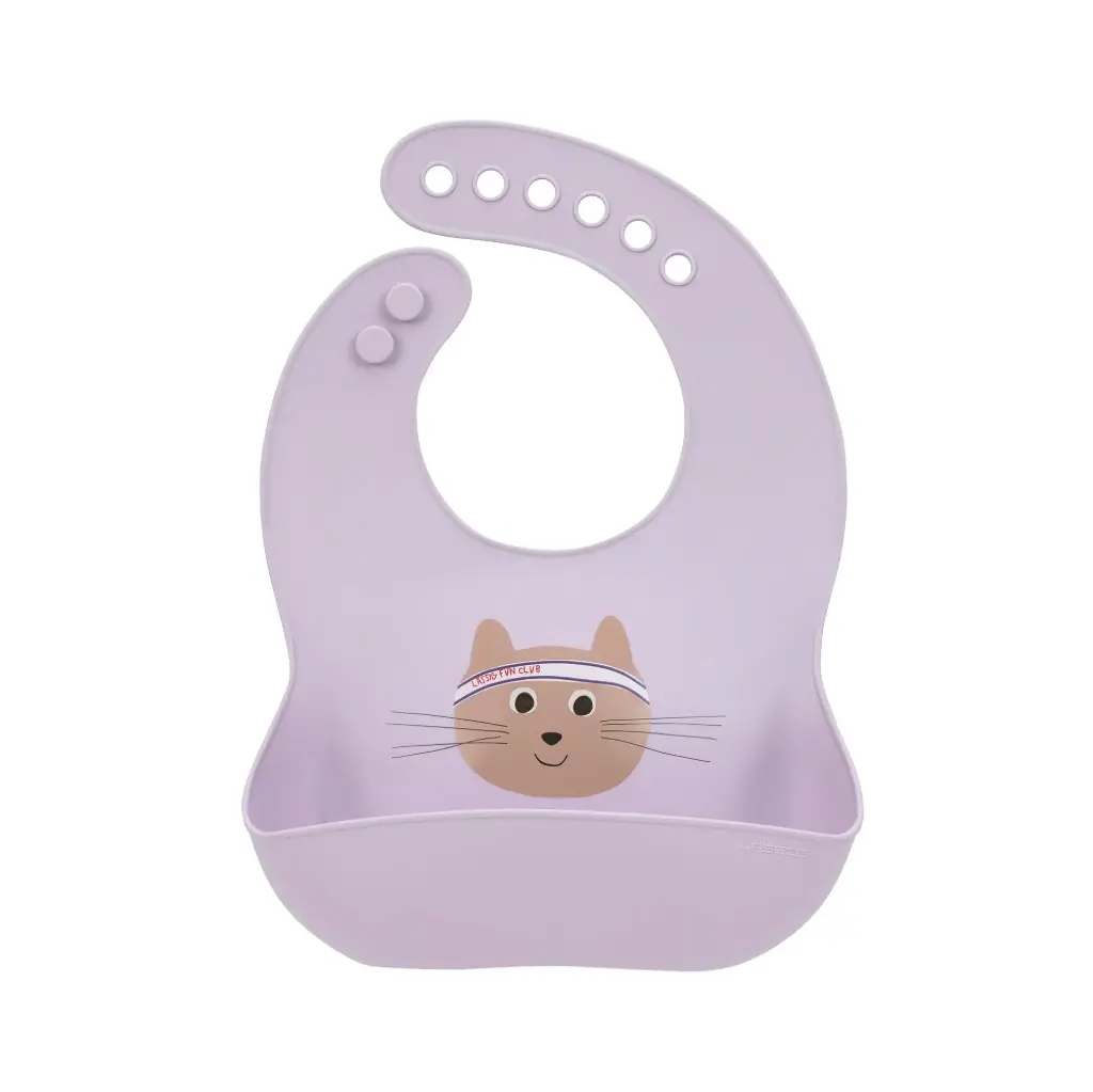 Bavoir en silicone Tiny Team, Chat Lässig