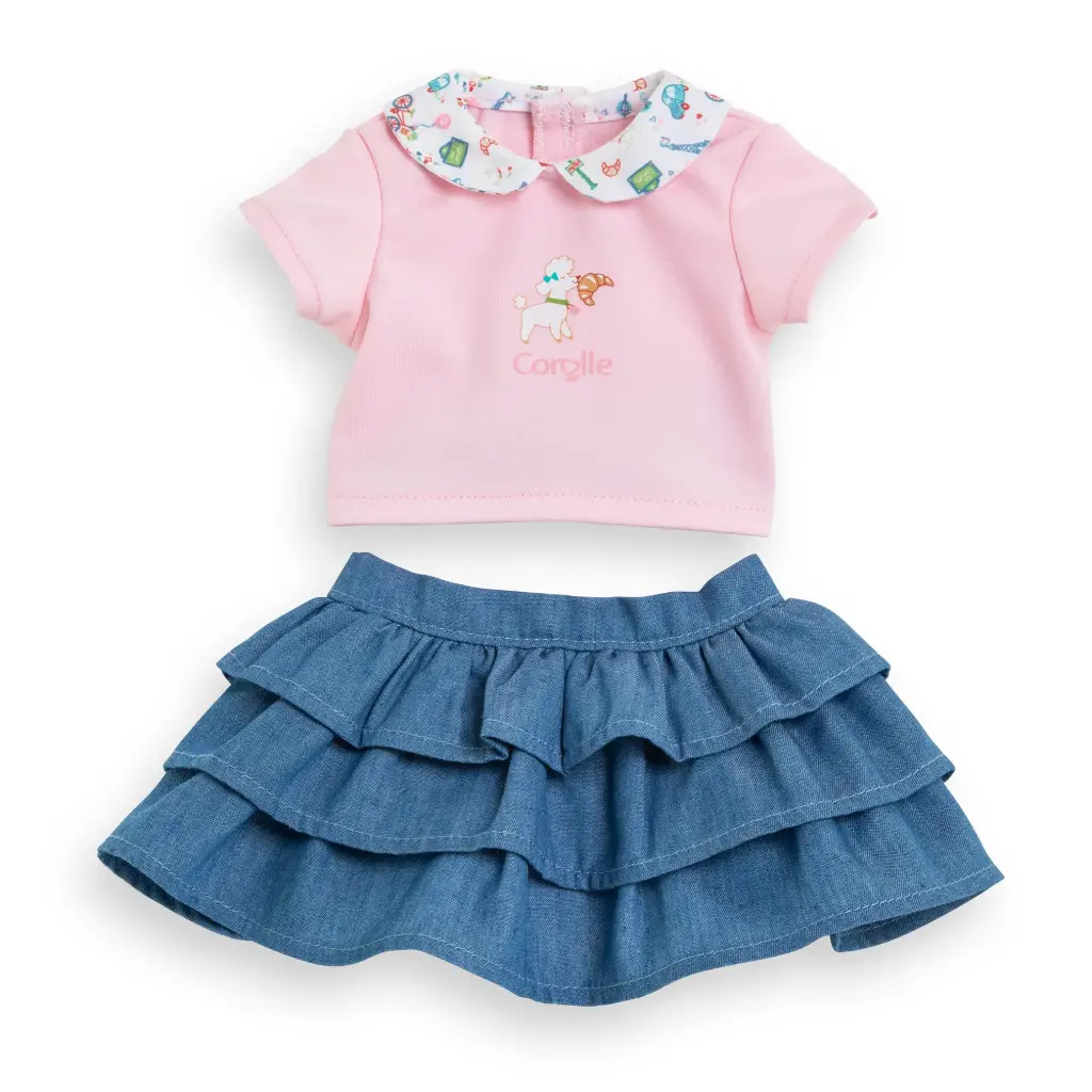 [CO-1063] Jupe à volants & T-shirt Corolle 30 cm