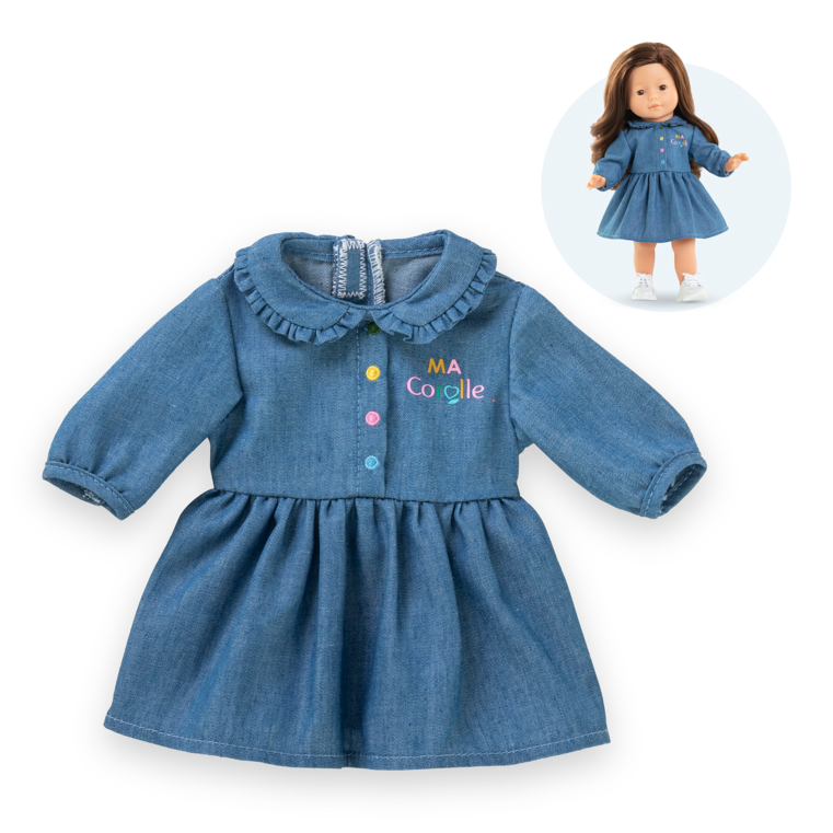 [CO-2869] Robe Denim Manches Longues Corolle 36 cm