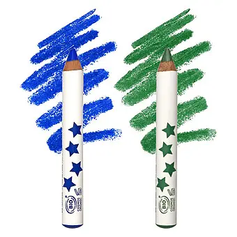 Set de 2 crayons de maquillage bio Inuwet  - vert et bleu