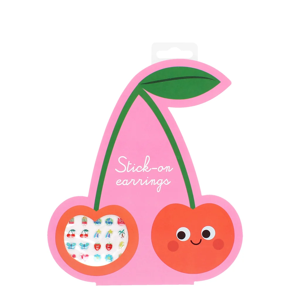 Boucles d'oreilles autocollantes (40 paires) - Cerise 
