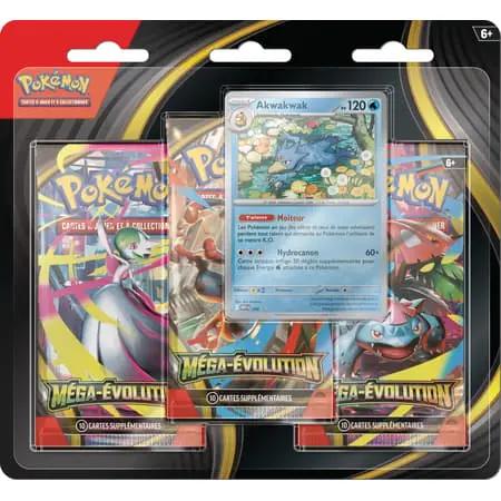 Pokémon JCC - Méga-Évolution - Pack Blister de 3 Boosters ME01 Akwakwak ou Psykokwak