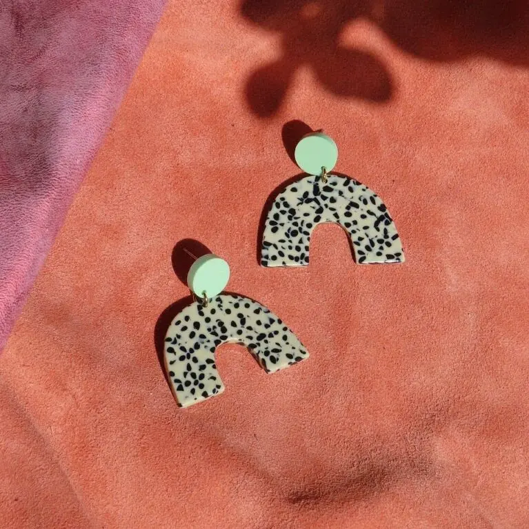 Boucles d'Oreilles Tendance Nœud Pois Greige 