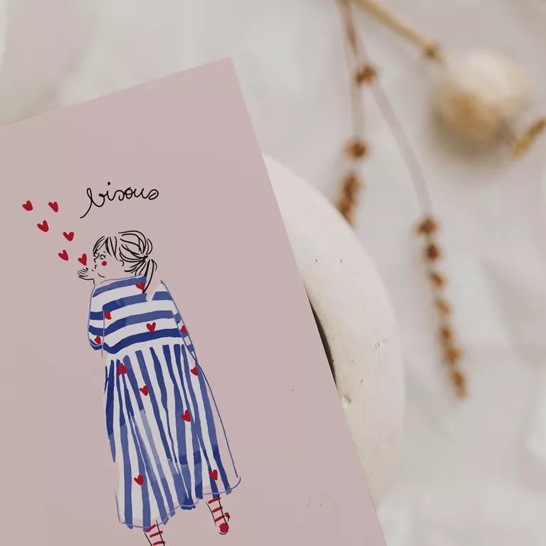 Carte Simple Bisous My Lovely Thing