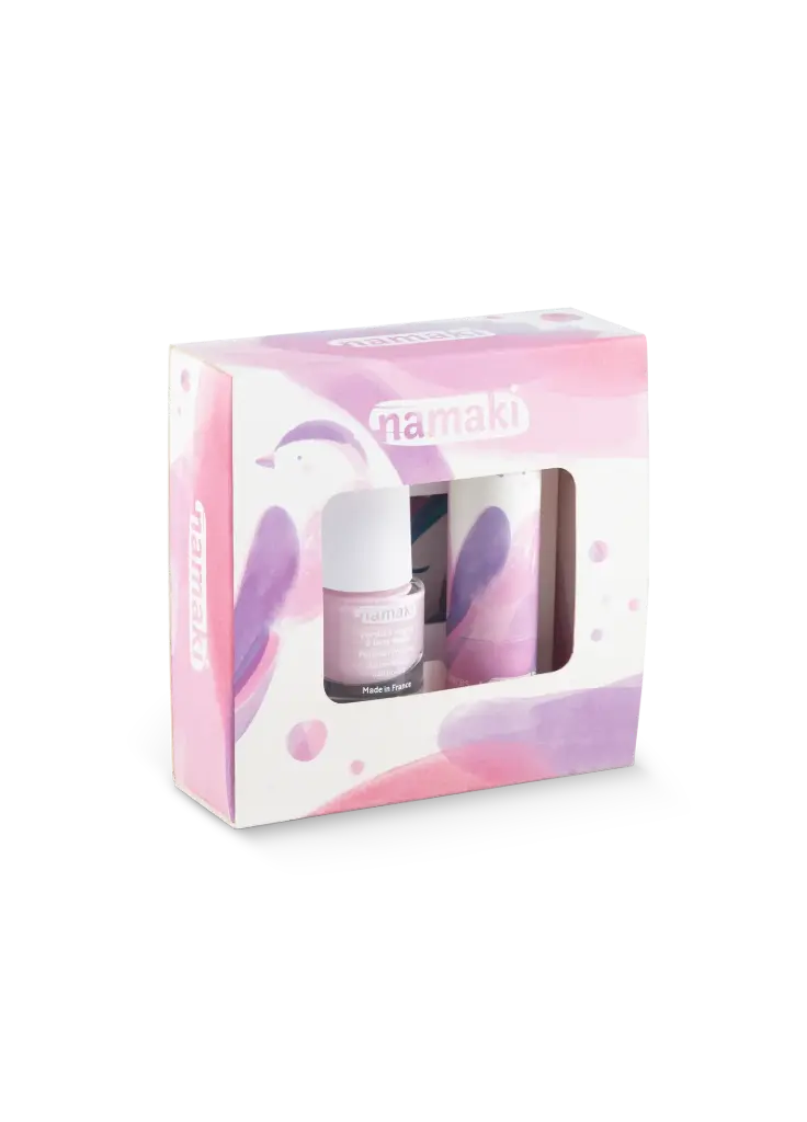 Coffret Rossignol (baume à lèvre, vernis, miroir)
