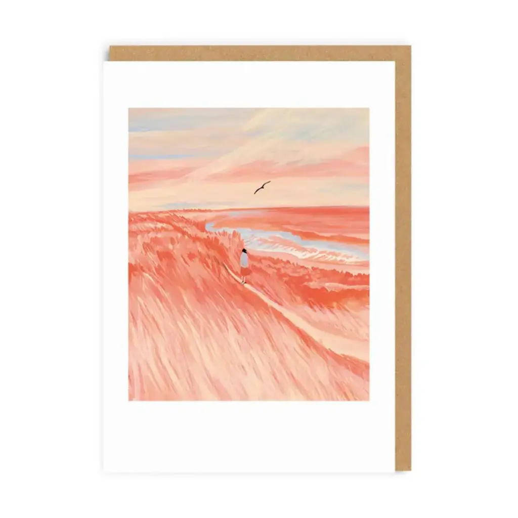 Red Grass Fields Greeting Card 