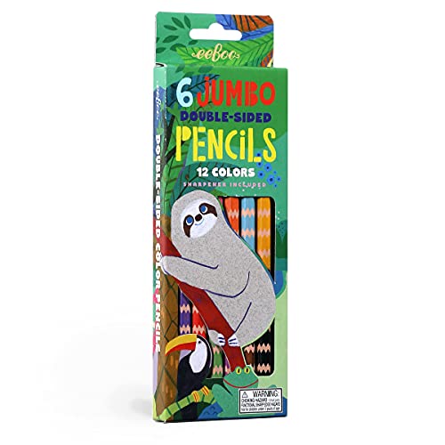 6 gros crayons de couleurs doubles  Paresseux