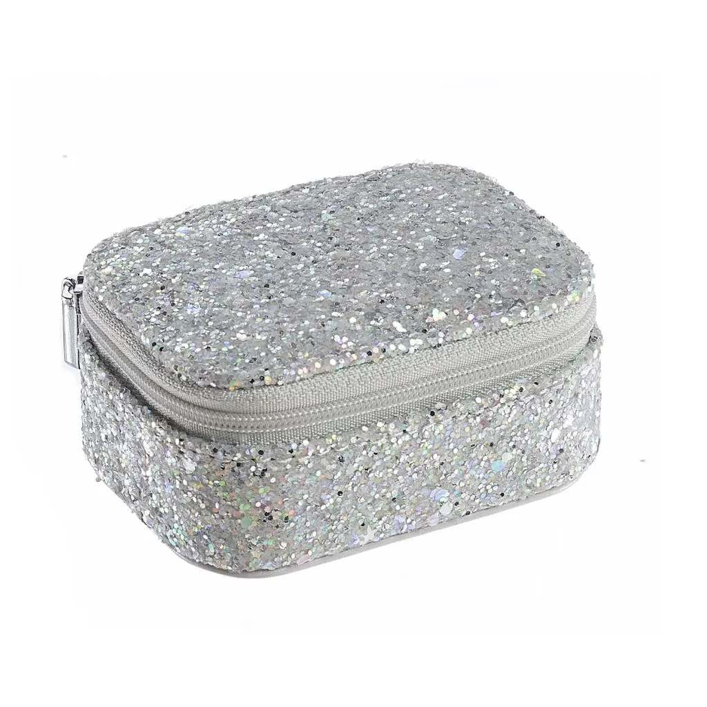 Confetti Glitter Silver Mini Jewellery Box Rockahula