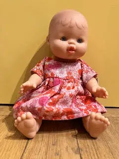 Vêtement Poupée 34 cm Robe rose à fleurs