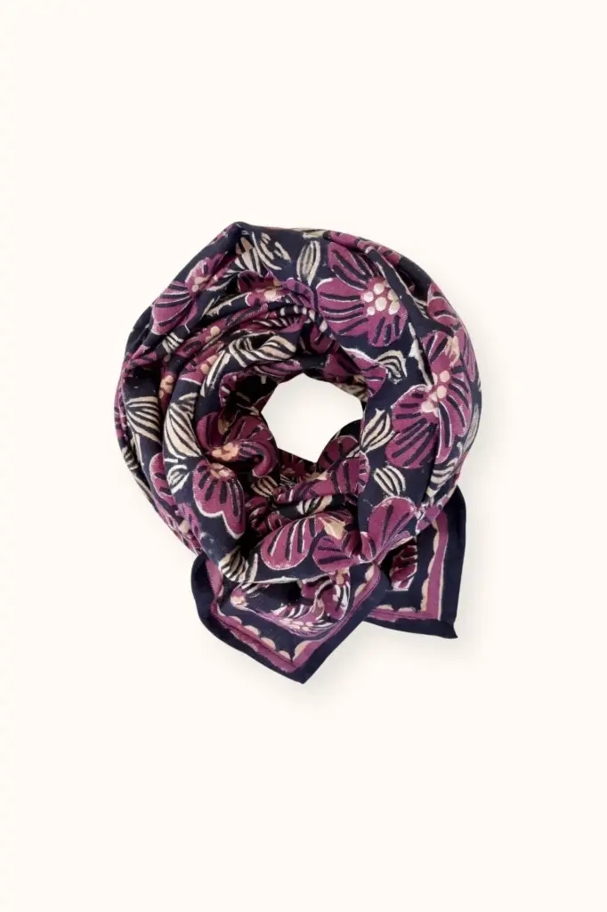 Big Foulard Latika Amaryllis Navy Cherry Apaches