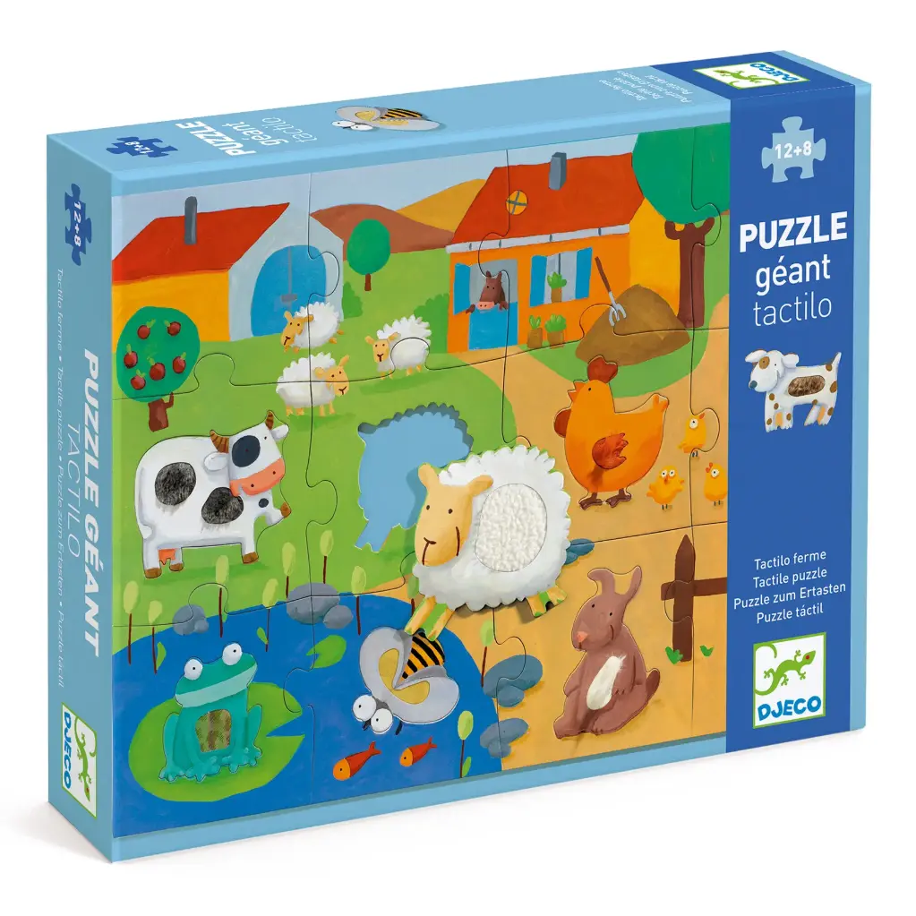 Puzzle Tactiloferme 12 + 8 pcs Djeco