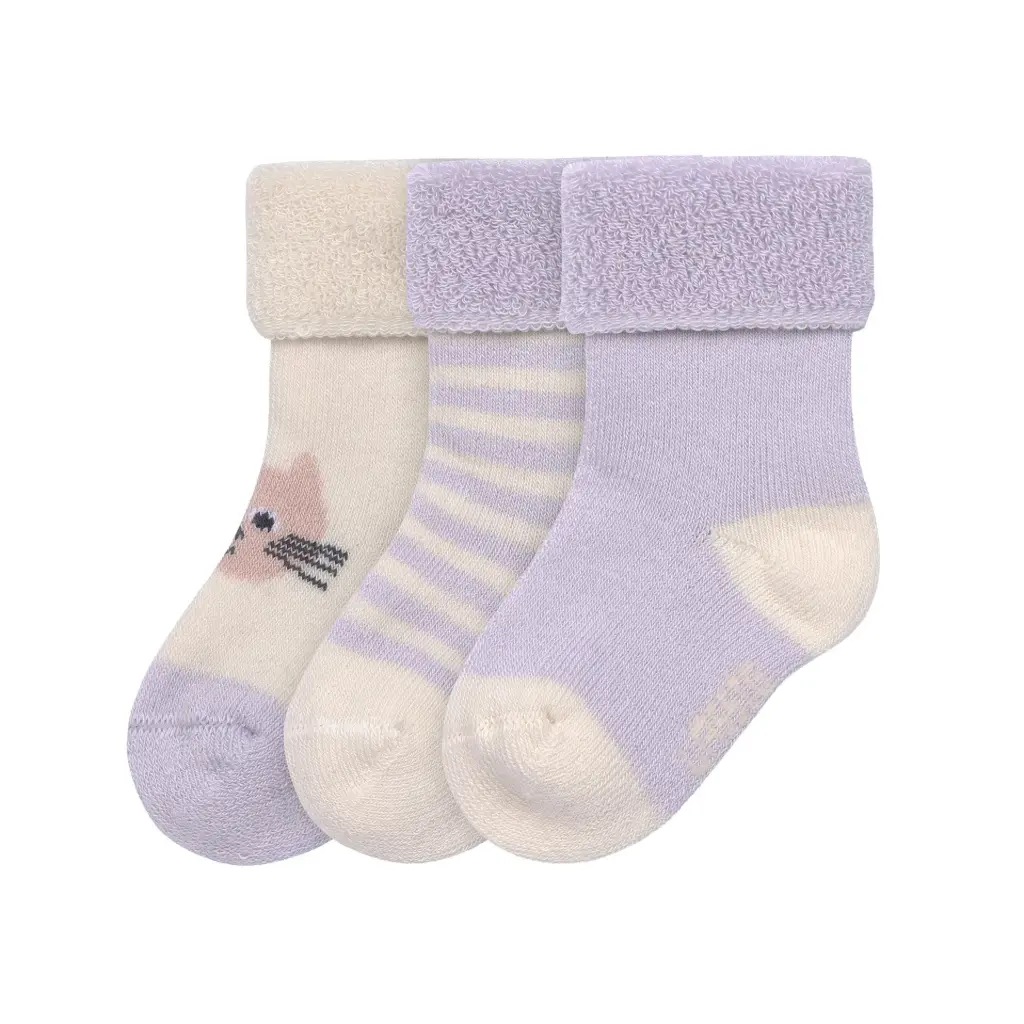 Chaussettes Bébé en coton Bio Chat (4-12 mois)