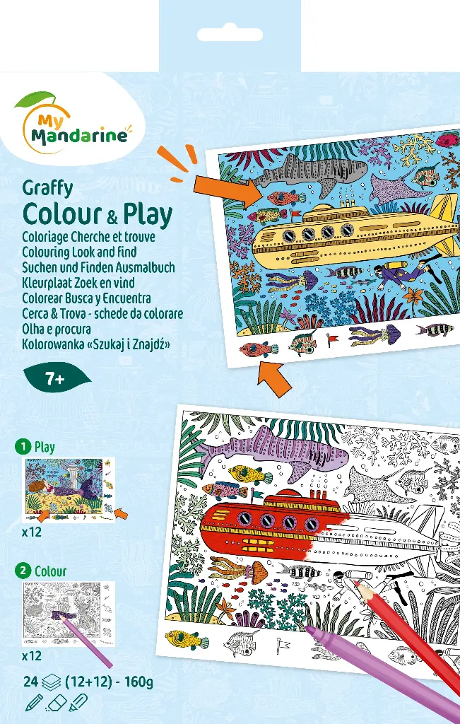 Graffy Colour & Play Coloriage cherche et trouve Mer