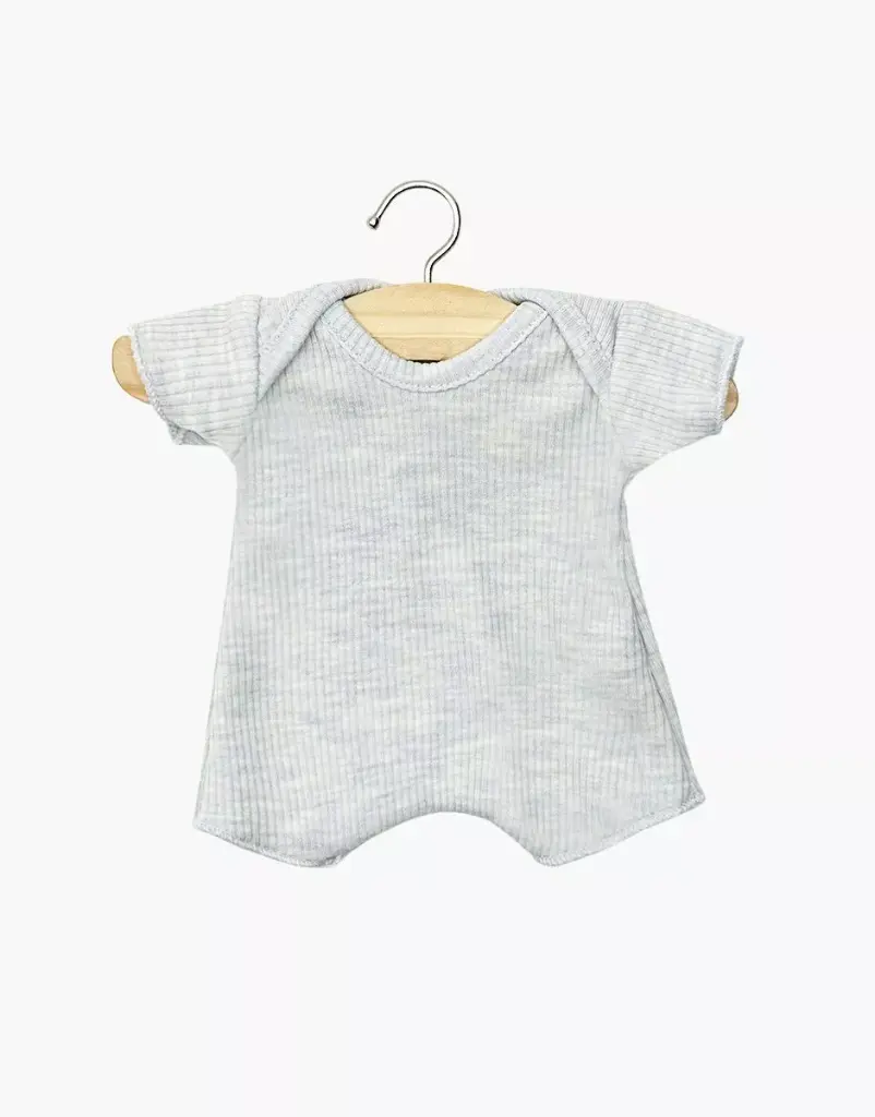 [MI-1540] Body shorty en maille côtelée bleu chiné Babies Minikane