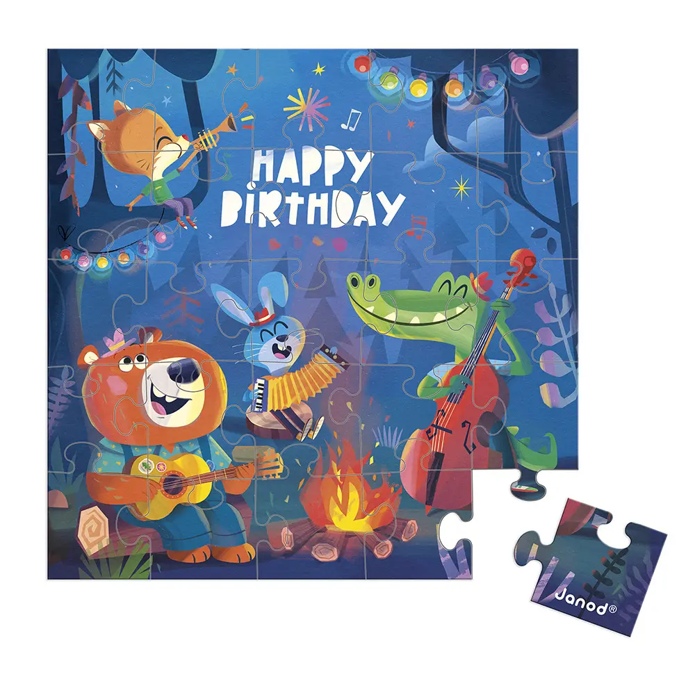 Carte anniversaire Puzzle Forêt 