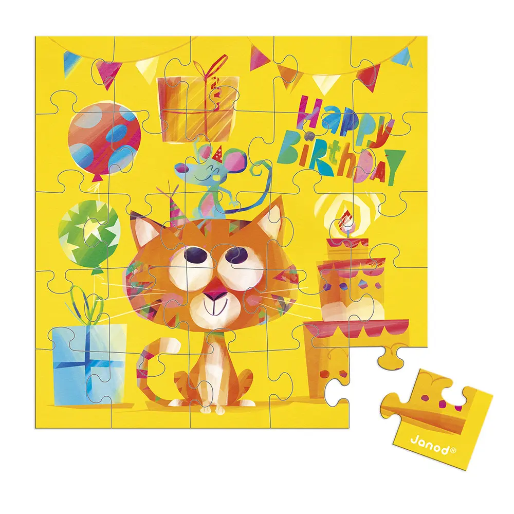 Carte anniversaire Puzzle Chat