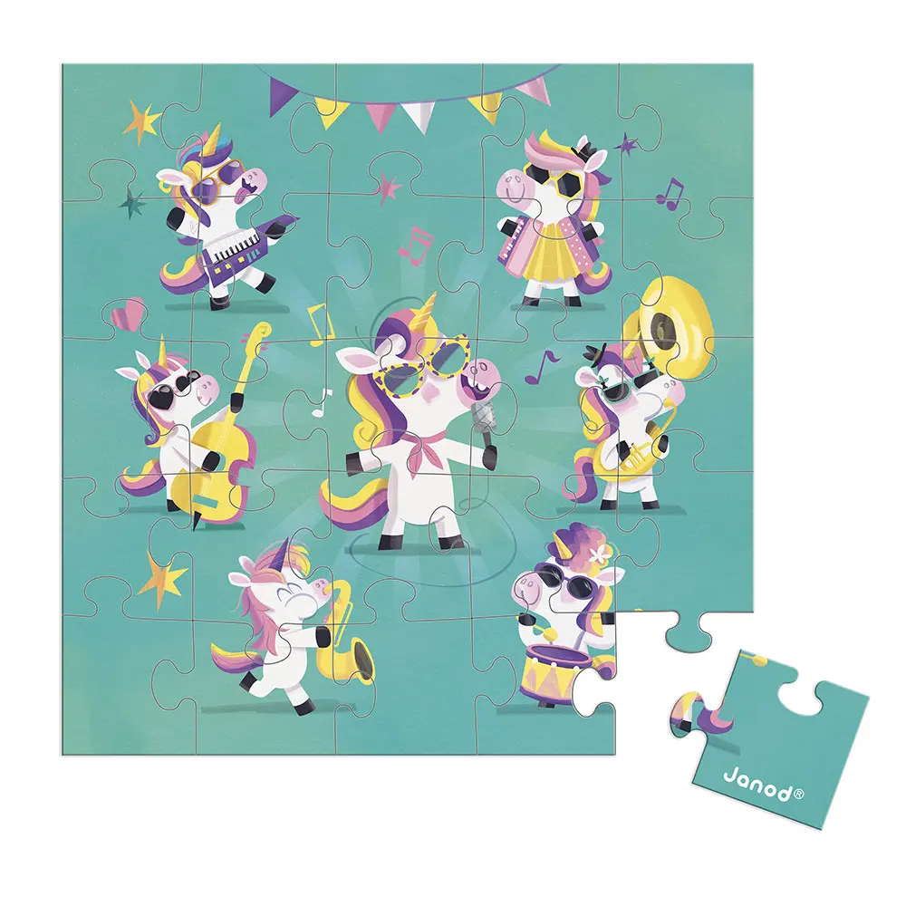 Carte Puzzle Licornes en fête