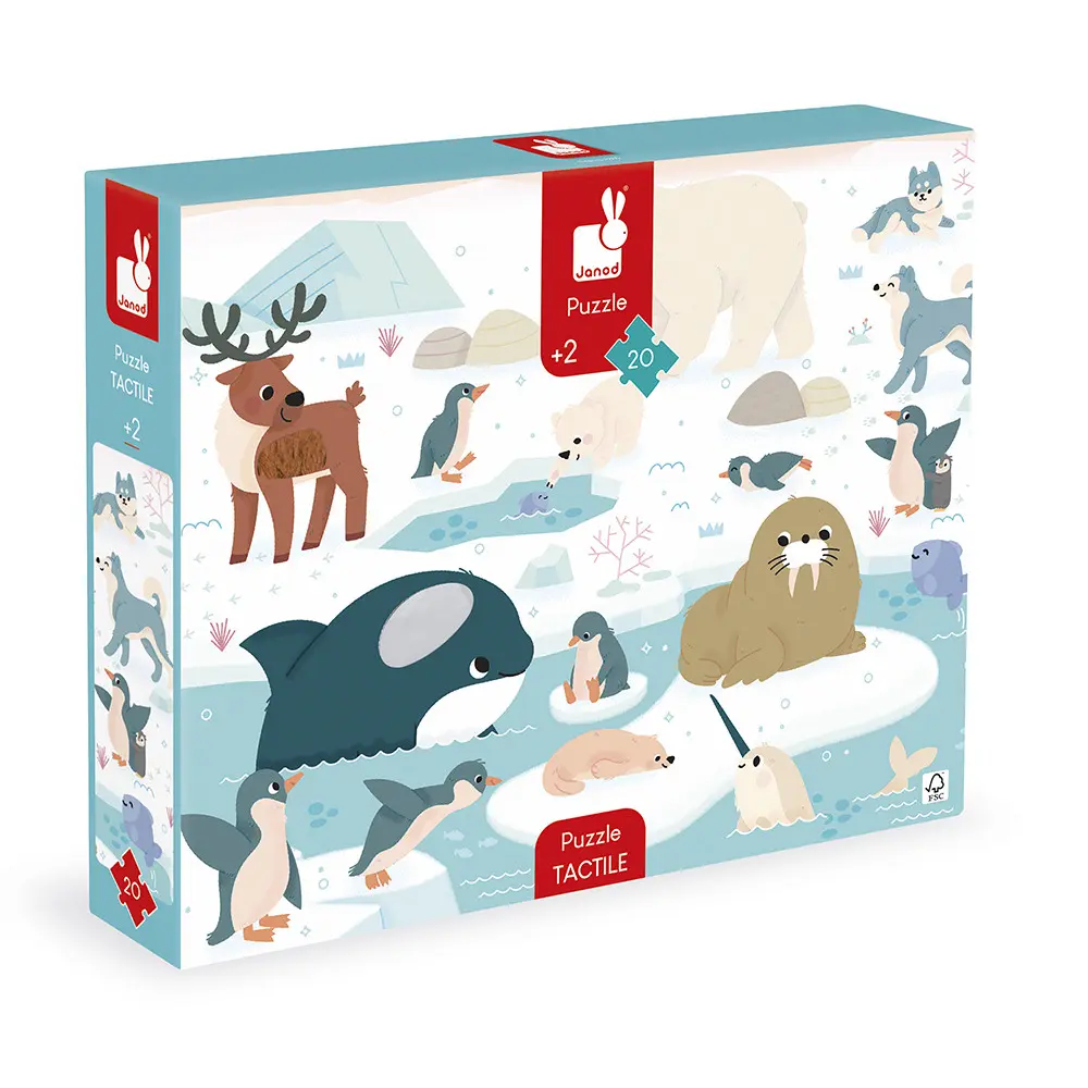 [JA-4933] Puzzle Tactile Animaux Polaires 20 pièces