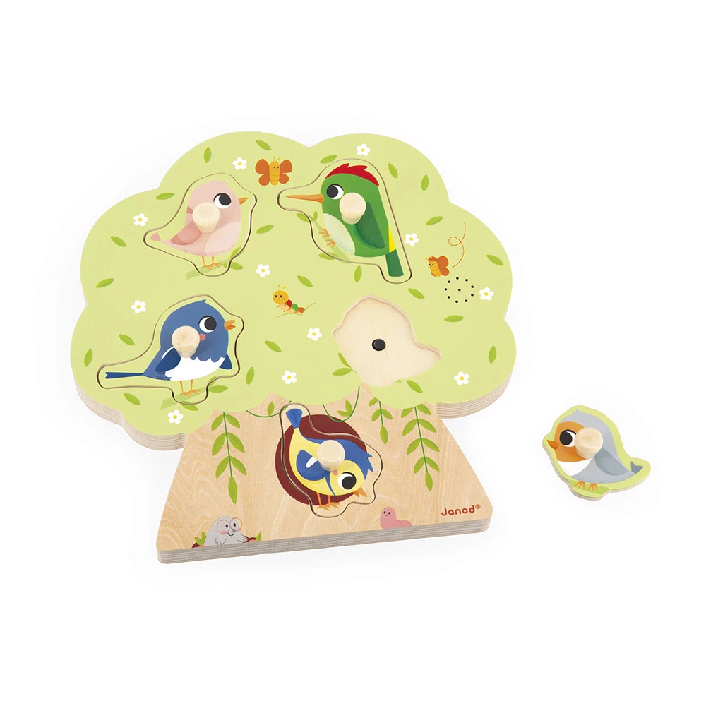 [JA-0954] Puzzle Sonore Oiseau 5 pièces