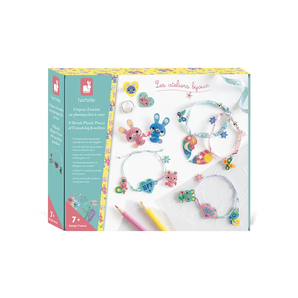 Kit créatif 8 Bijoux d'amitié en Plastique fou à créer