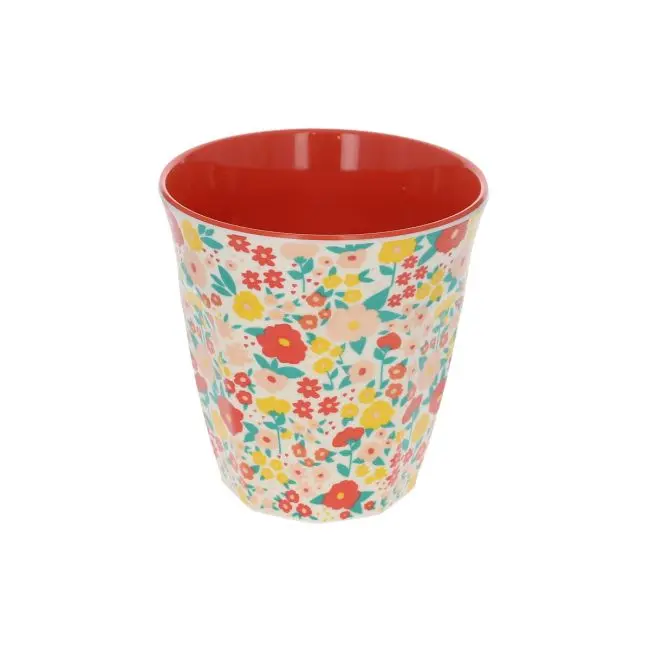 Grand verre en mélamine fleuri 
