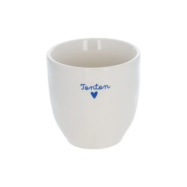 Tasse à café "Tonton" cœur bleu en céramique