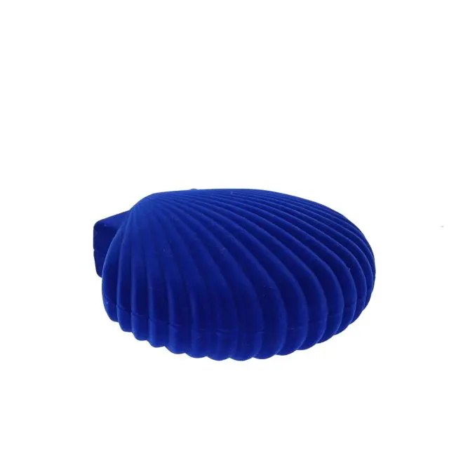[PE-8495] Boîte à bijoux velours Grand Coquillage bleu