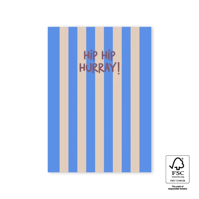 Carte Hip hip hurray ! bleue