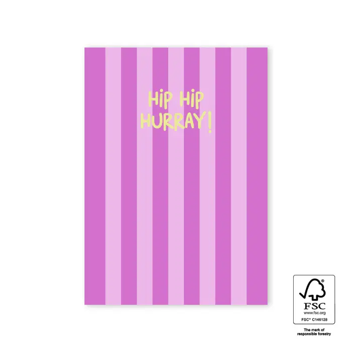Carte Hip hip hurray ! rose