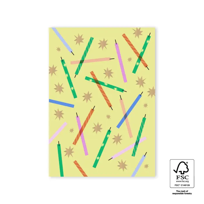 Carte Bougies jaune