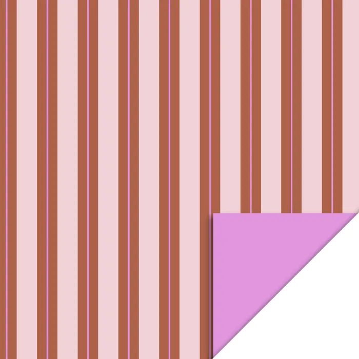 [HO-2593] Rouleau Emballage cadeau Stripe Chalk Chocolate Pink
