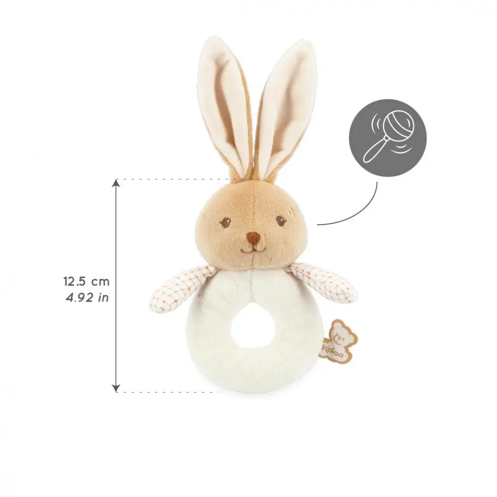 Doudou Hochet lapin Crème Kaloo