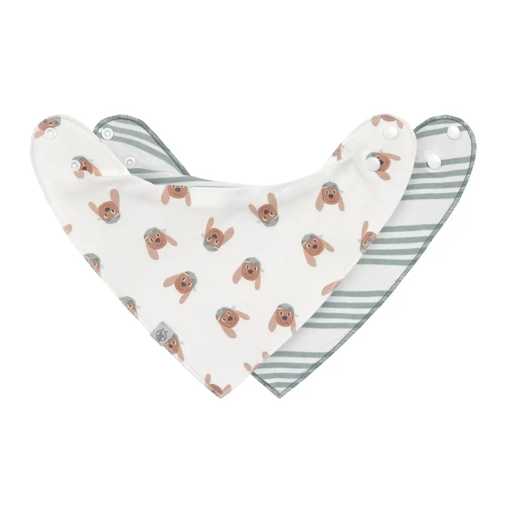 [LA-1900] Bavoirs bandanas réversibles Tiny Team Dog Lässig (2 pcs)