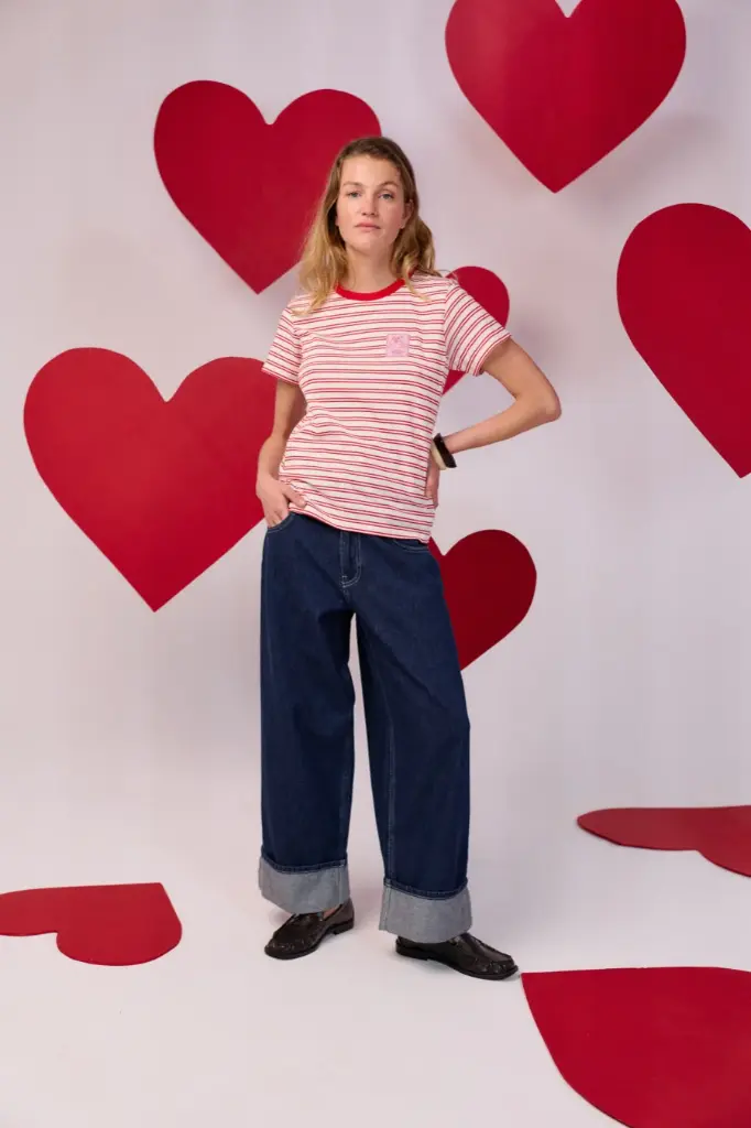 [TA-2686] T-shirt d'allaitement Marinière I Love You Taille S Tajinebanane