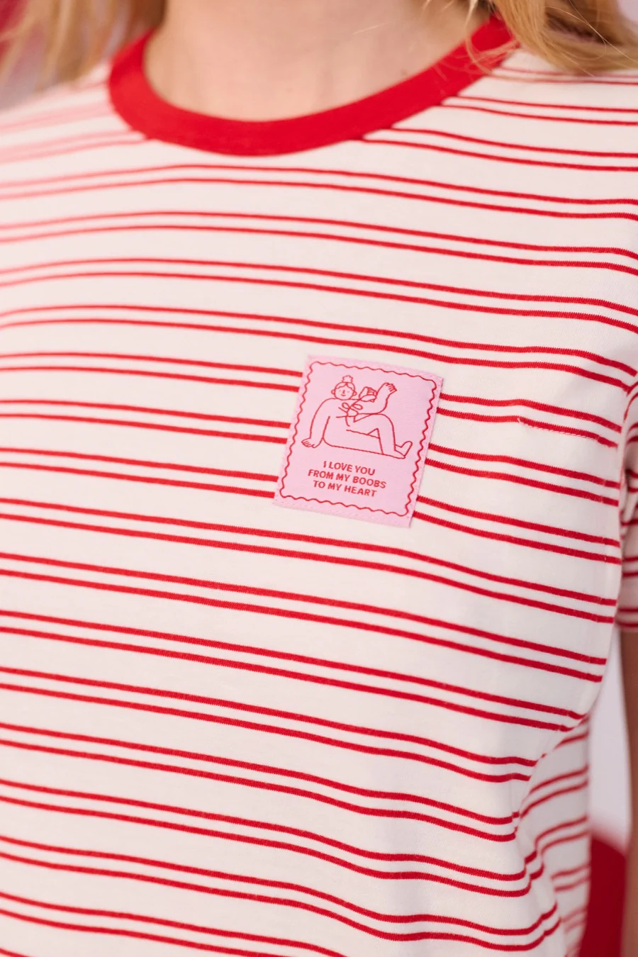 [TA-2693] T-shirt d'allaitement Marinière I Love You Taille M Tajinebanane