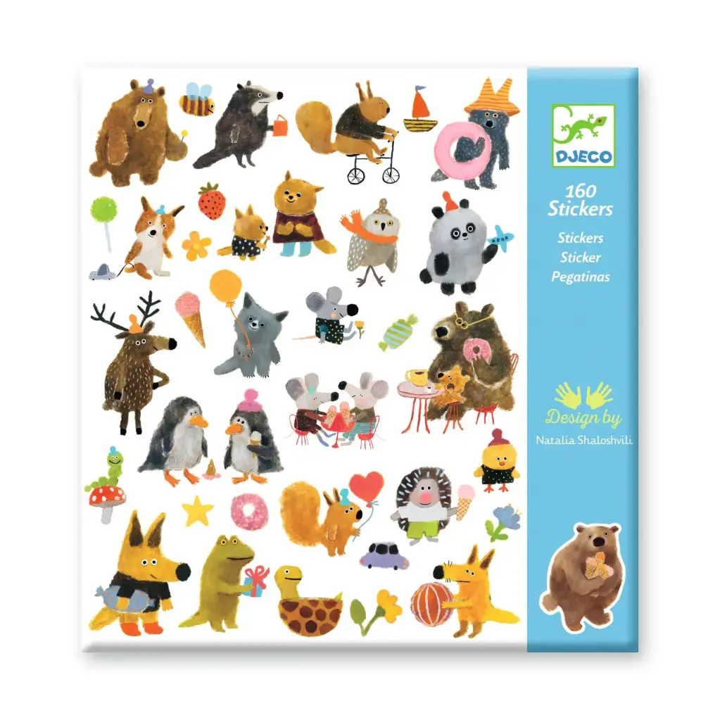 160 Stickers Fluffy friends