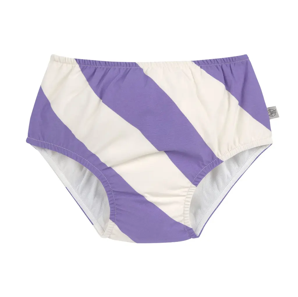 [LA-4575] Maillot de bain couche Rayures violet/sel marin 86 (13-18 mois)