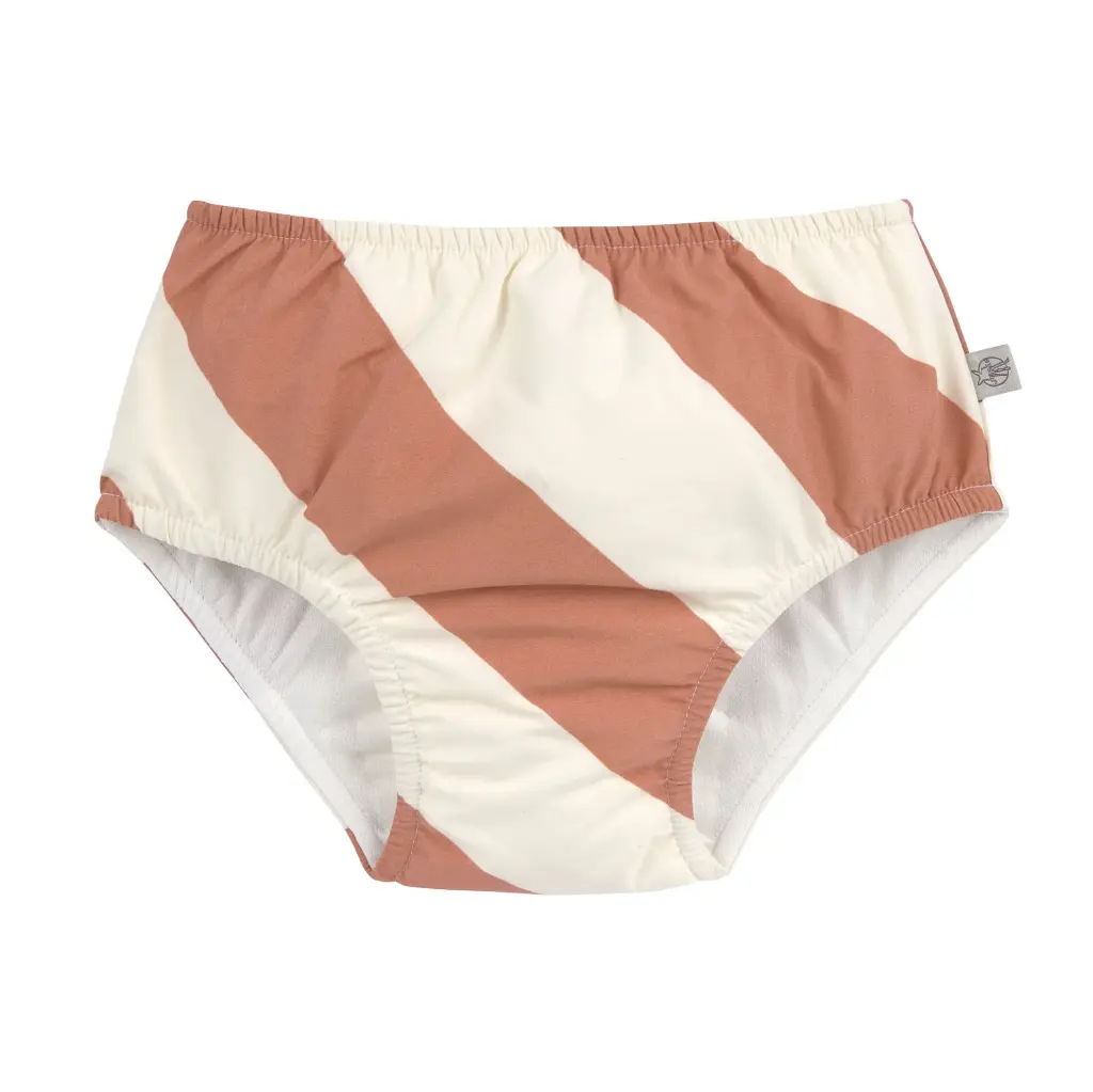 [LA-4094] Maillot de bain Couche bébé Rayures Marron Blanc 74-80 (7-12 mois)