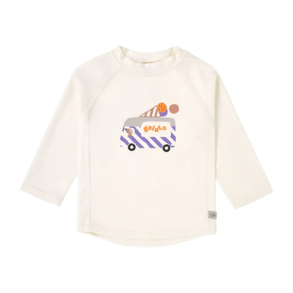 [LA-8757] T-shirt de bains à manches longues enfants Anti-UV Glace Blanc 86 (13-18 mois)