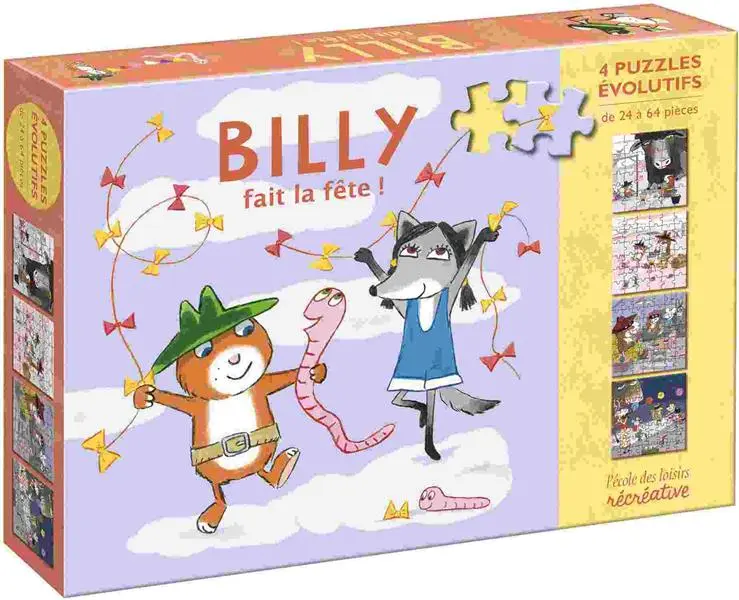 Billy fait la fête 4 Puzzles évolutifs 24-64 pcs