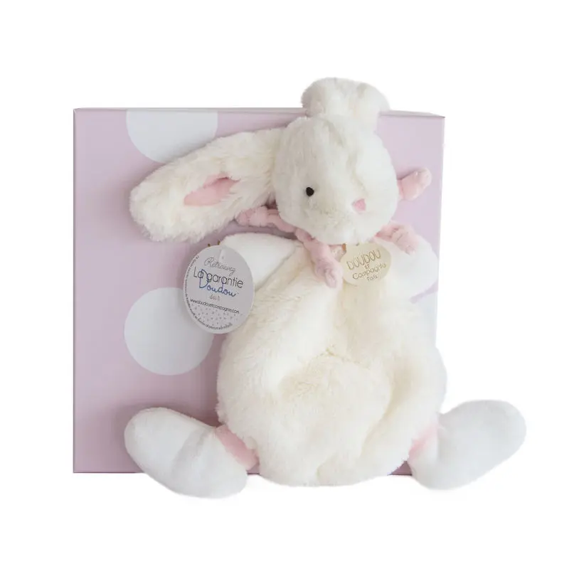 [DO-1220] Lapin Bonbon Doudou plat Rose