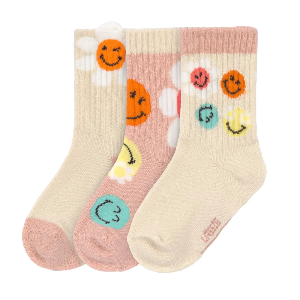 Lot de 3 chaussettes SmileyWorld® Rose pâle 27-30