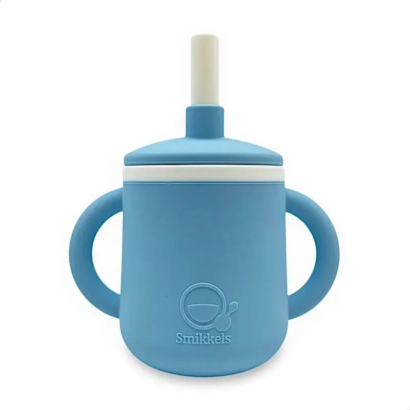 [SM-6636] Tasse pour enfant en silicone avec anses Bleu
